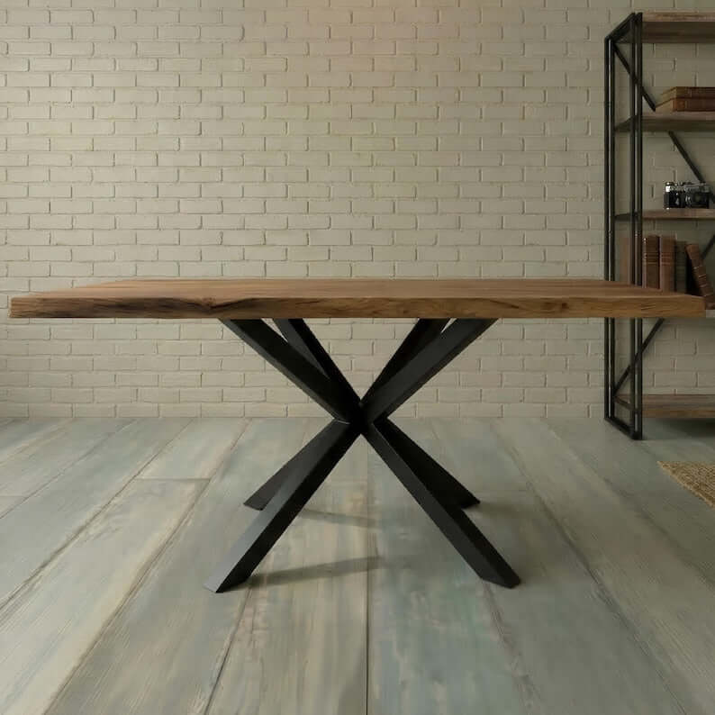 X-Shaped Metal Table Base for Round Dining Tables - Metaloslav 