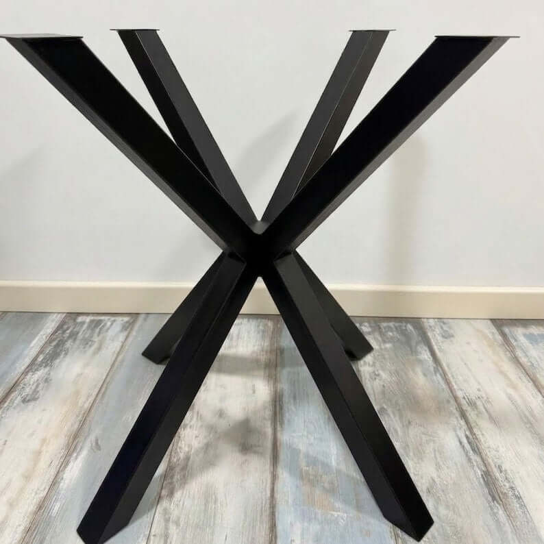 X-Shaped Metal Table Base for Round Dining Tables - Metaloslav 