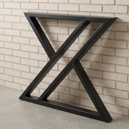 Industrial X-Shaped Metal Table Legs Set of 2 for DIY Tables - Metaloslav 
