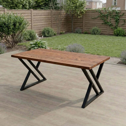 Industrial X-Shaped Metal Table Legs Set of 2 for DIY Tables - Metaloslav 