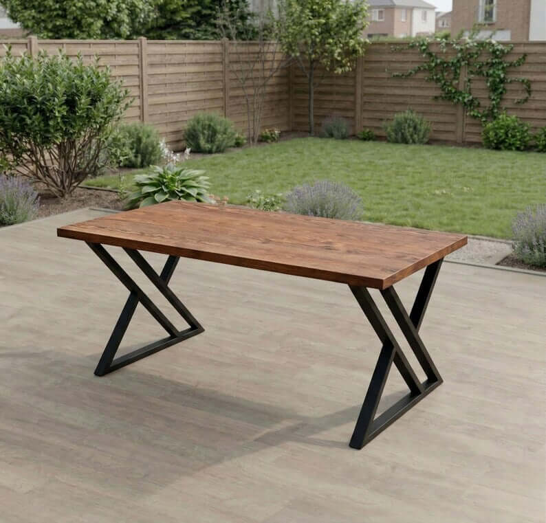 Industrial X-Shaped Metal Table Legs Set of 2 for DIY Tables - Metaloslav 