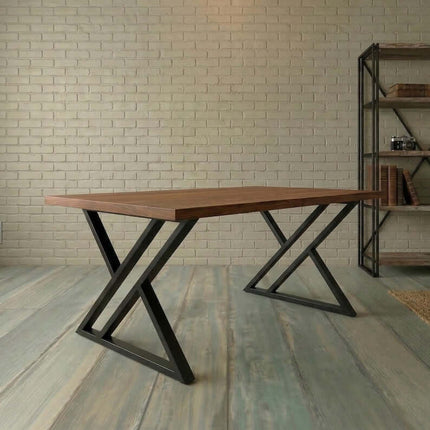 Industrial X-Shaped Metal Table Legs Set of 2 for DIY Tables - Metaloslav 