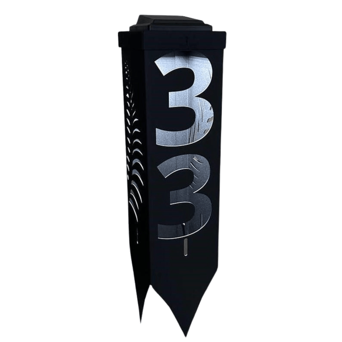 Custom Metal Address Pillar with House Numbers and Garden Light - Metaloslav 