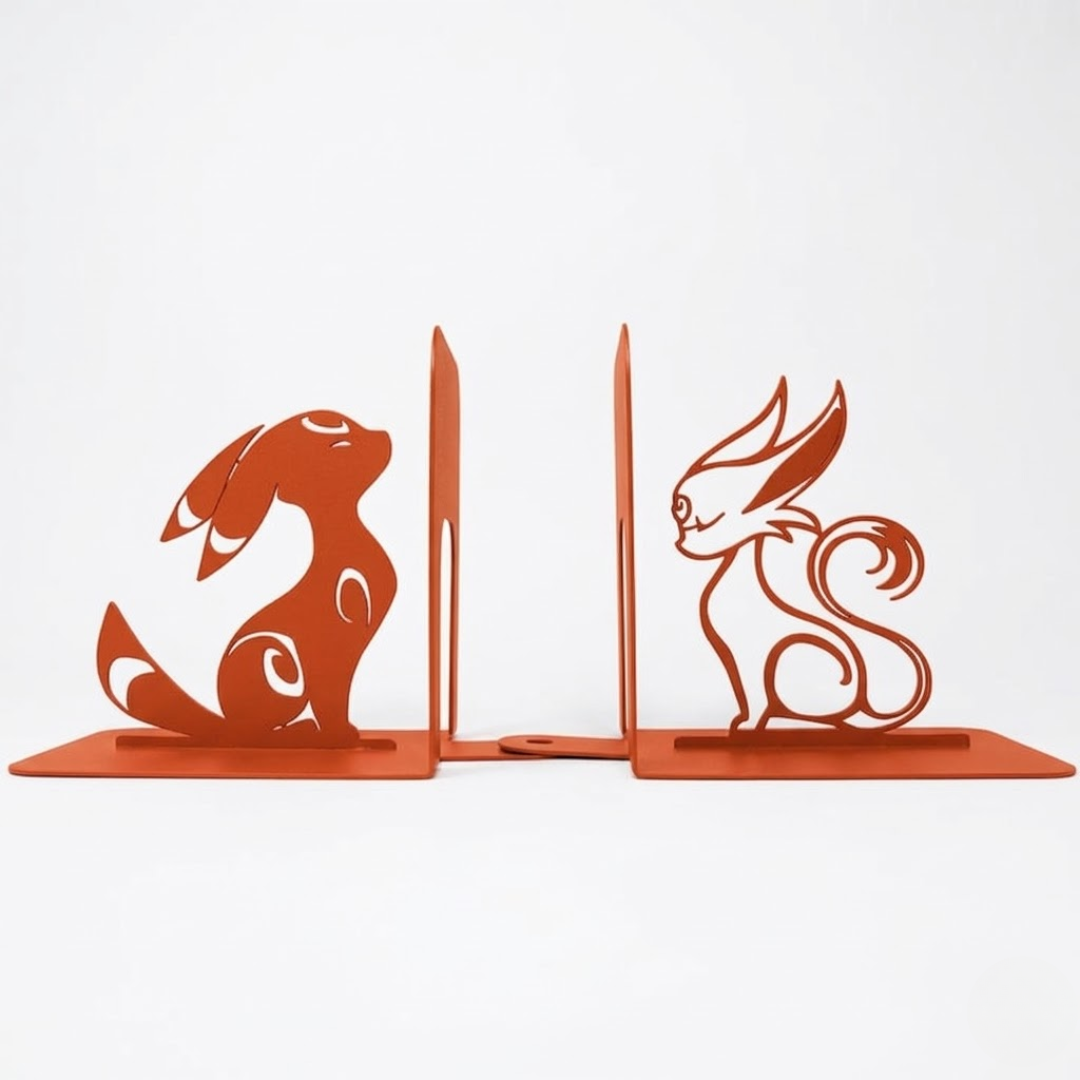 Fantasy Creature Metal Bookends with Minimalist Silhouette - Metaloslav 