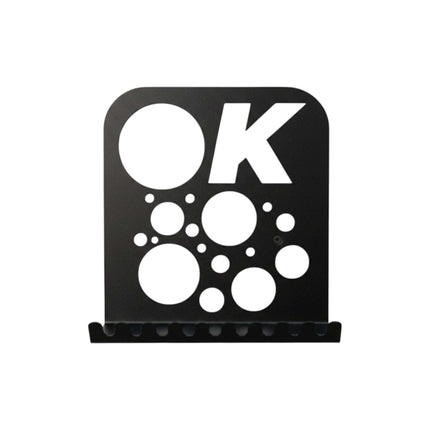 Modern Metal Wall Shelf with Perforated Panel in Matte Black