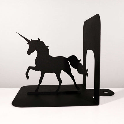 Unicorn Silhouette Metal Bookends in Powder-Coated Steel - Metaloslav 