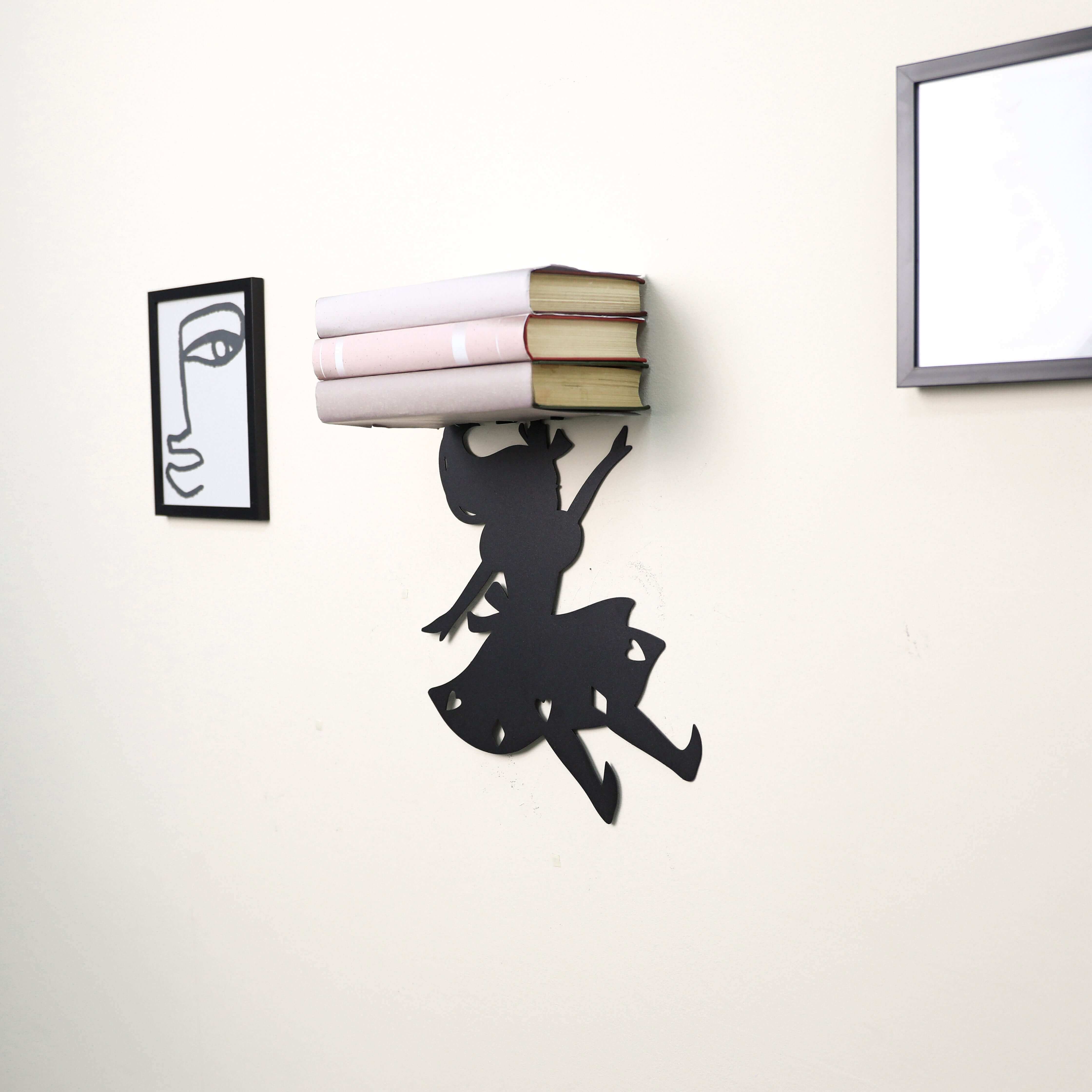 Metal Wall Shelf Book Holder – Alice Silhouette Floating Shelf