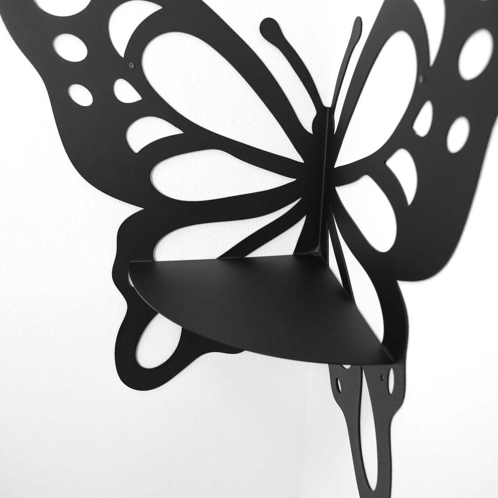 Metal Butterfly Corner Wall Shelf for Plants and Decorative Storage - Metaloslav 