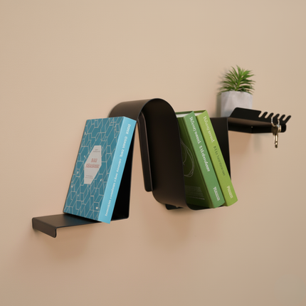 Wave Metal Wall Shelf – Modern Curved Steel Floating Shelf | Minimalist Decor Home & Office