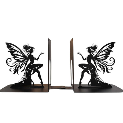 Fairy Metal Bookends with Elegant Fantasy Silhouette