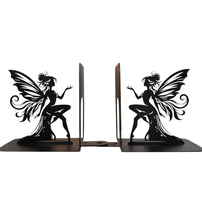 Fairy Metal Bookends with Elegant Fantasy Silhouette