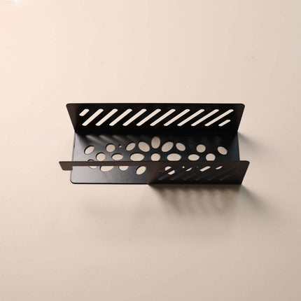 Metal Toilet Paper Holder with Shelf and Cut-Out Pattern - Metaloslav 