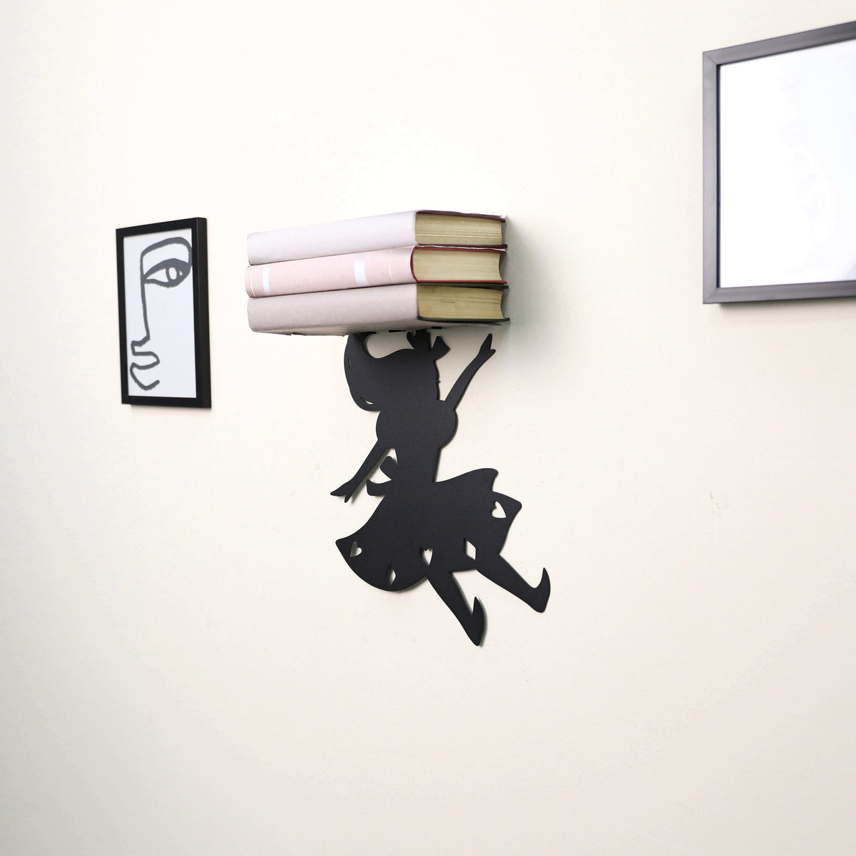 Metal Wall Shelf Book Holder – Alice Silhouette Floating Shelf