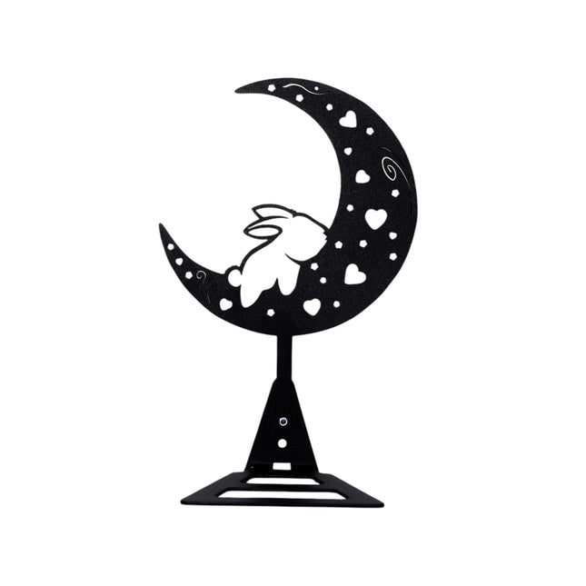 Rabbit on the Moon Metal Floating Shelf – Modern Wall-Mounted Decor | Home & Office