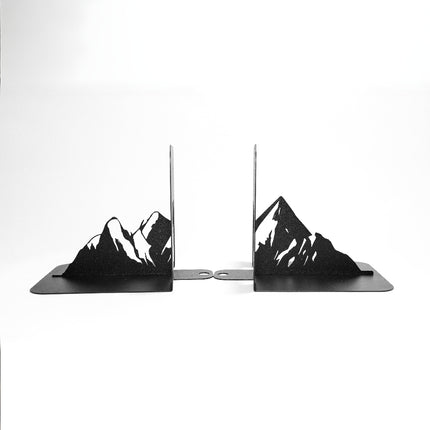 Metal Mountain Silhouette Bookends in Powder-Coated Steel - Metaloslav 