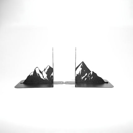 Metal Mountain Silhouette Bookends in Powder-Coated Steel - Metaloslav 