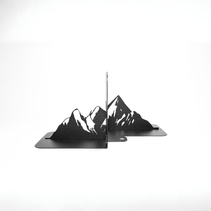 Metal Mountain Silhouette Bookends in Powder-Coated Steel - Metaloslav 