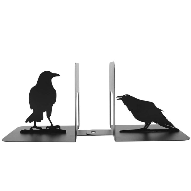 Crow Metal Bookends with Minimalist Silhouette