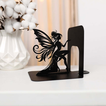 Fairy Metal Bookends with Elegant Fantasy Silhouette
