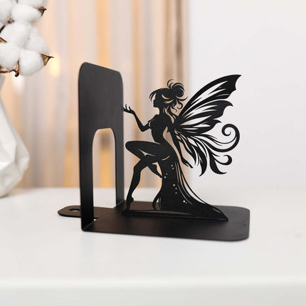 Fairy Metal Bookends with Elegant Fantasy Silhouette