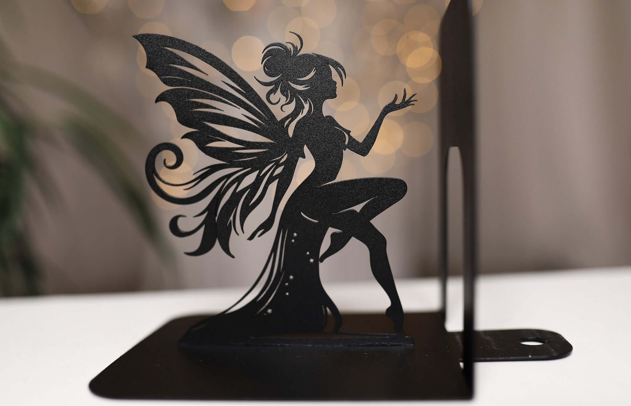 Fairy Metal Bookends with Elegant Fantasy Silhouette
