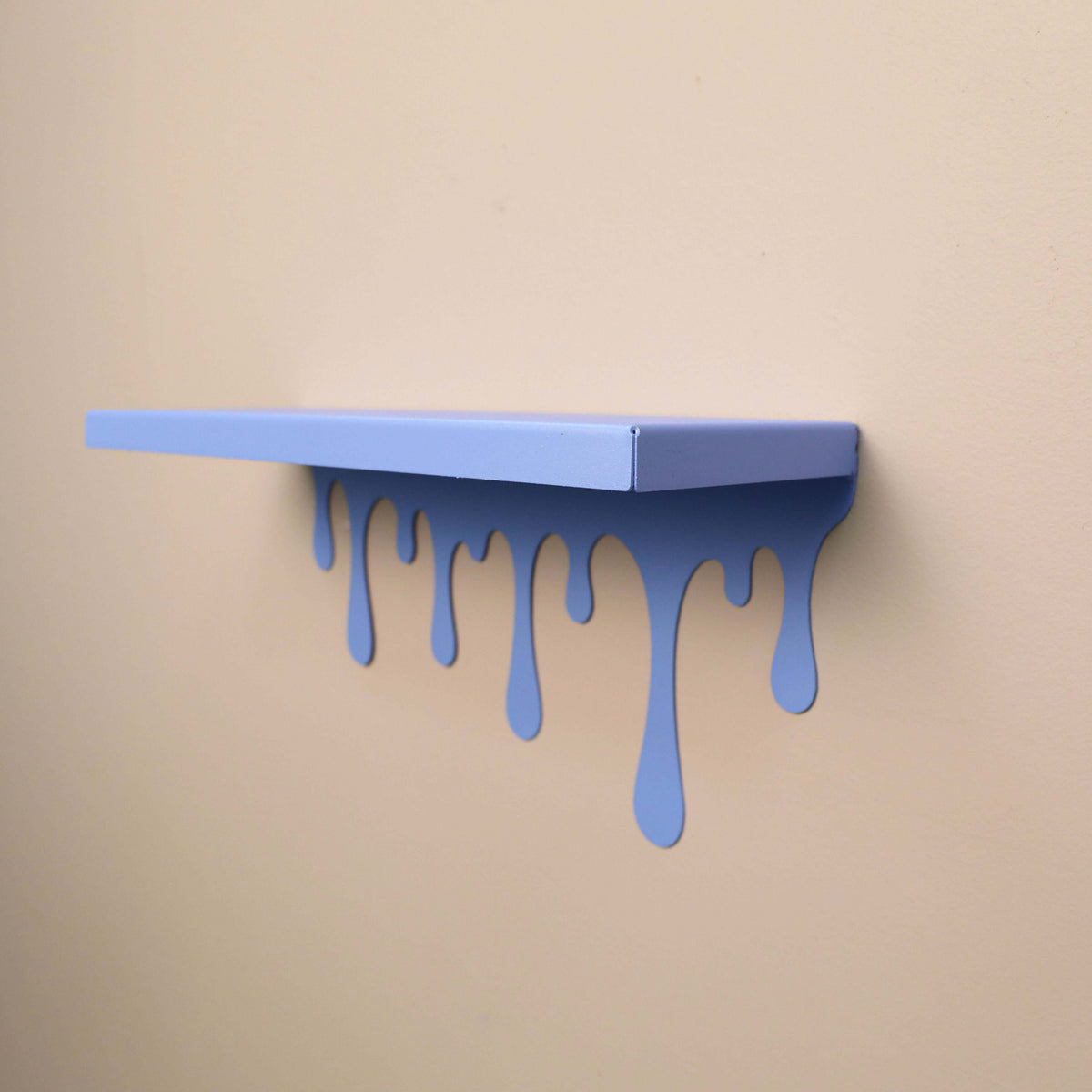 Dripping Metal Floating Wall Shelf with Sculptural Paint-Drip Edge