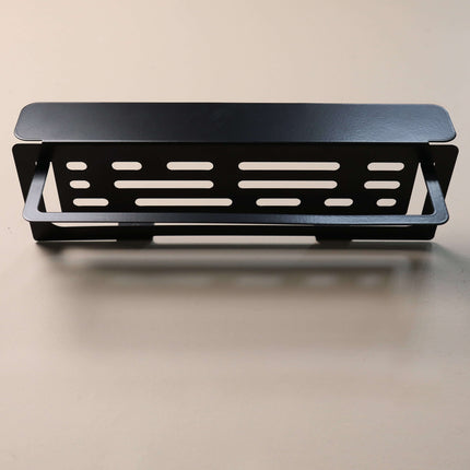 Metal Floating Wall Shelf with Front Rail for Bathroom Storage