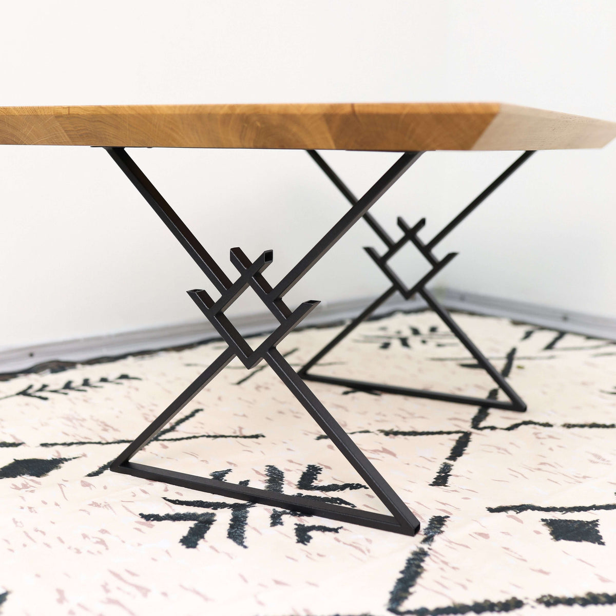 Metal Table Legs – Geometric X Steel Base for Coffee & Dining Tables