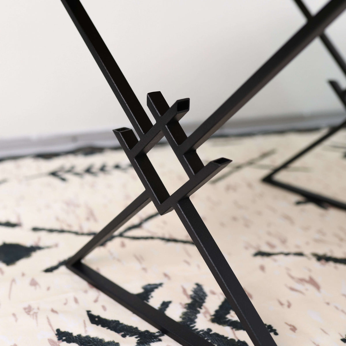 Metal Table Legs – Geometric X Steel Base for Coffee & Dining Tables