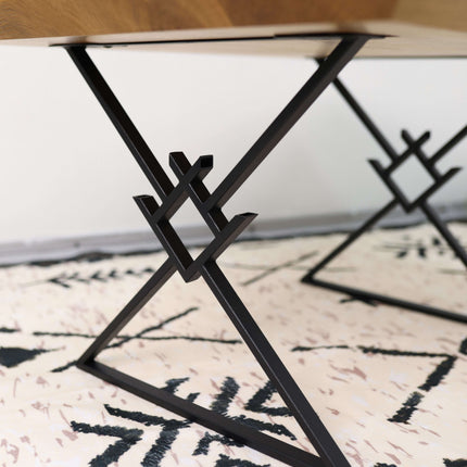 Metal Table Legs – Geometric X Steel Base for Coffee & Dining Tables