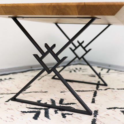 Metal Table Legs – Geometric X Steel Base for Coffee & Dining Tables