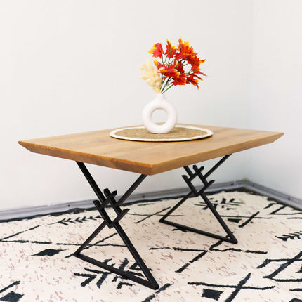 Metal Table Legs – Geometric X Steel Base for Coffee & Dining Tables