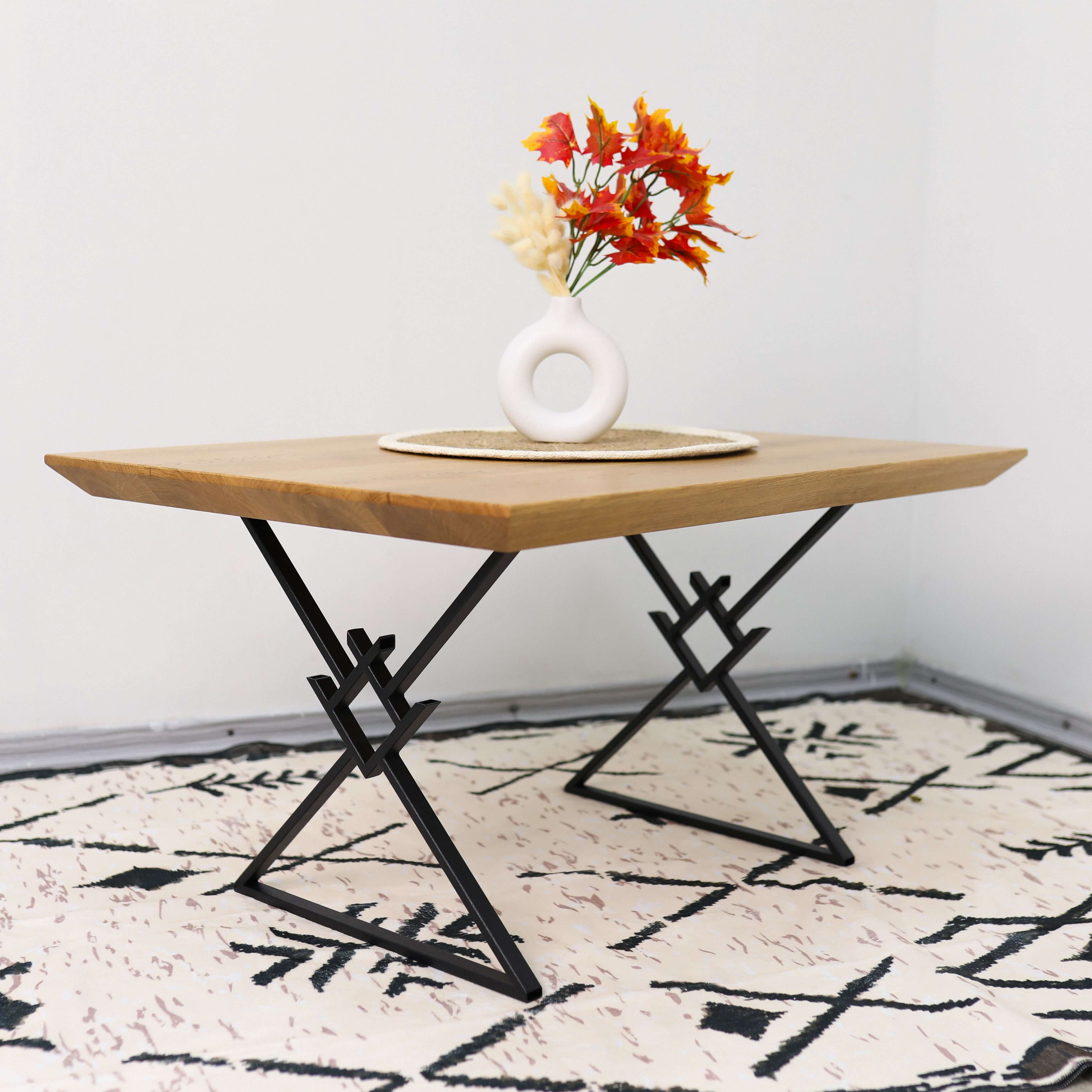 Metal Table Legs – Geometric X Steel Base for Coffee & Dining Tables