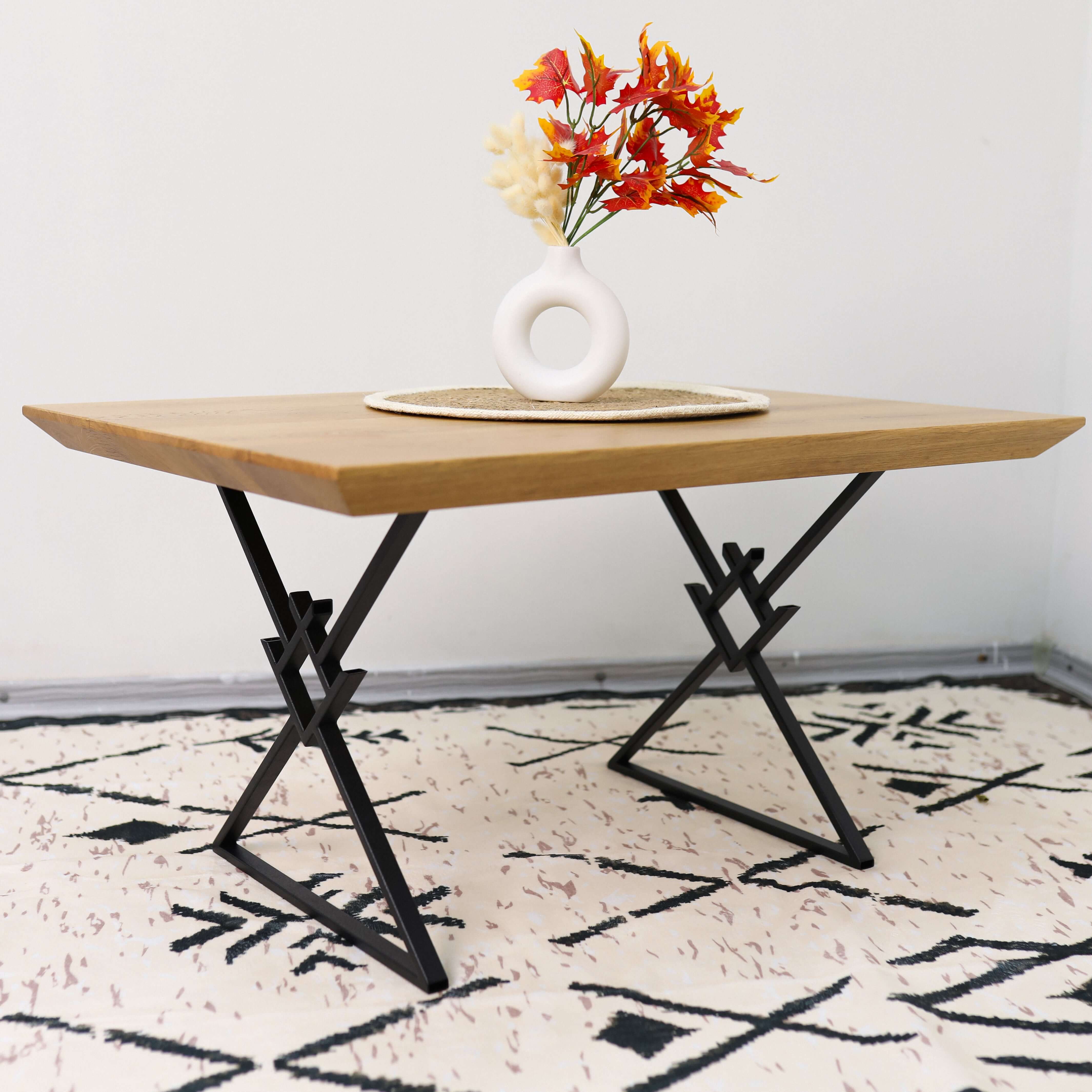Metal Table Legs – Geometric X Steel Base for Coffee & Dining Tables