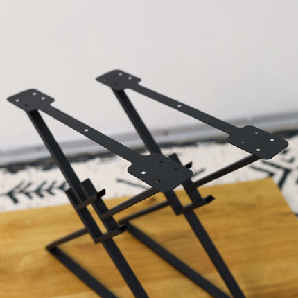 Metal Table Legs – Geometric X Steel Base for Coffee & Dining Tables