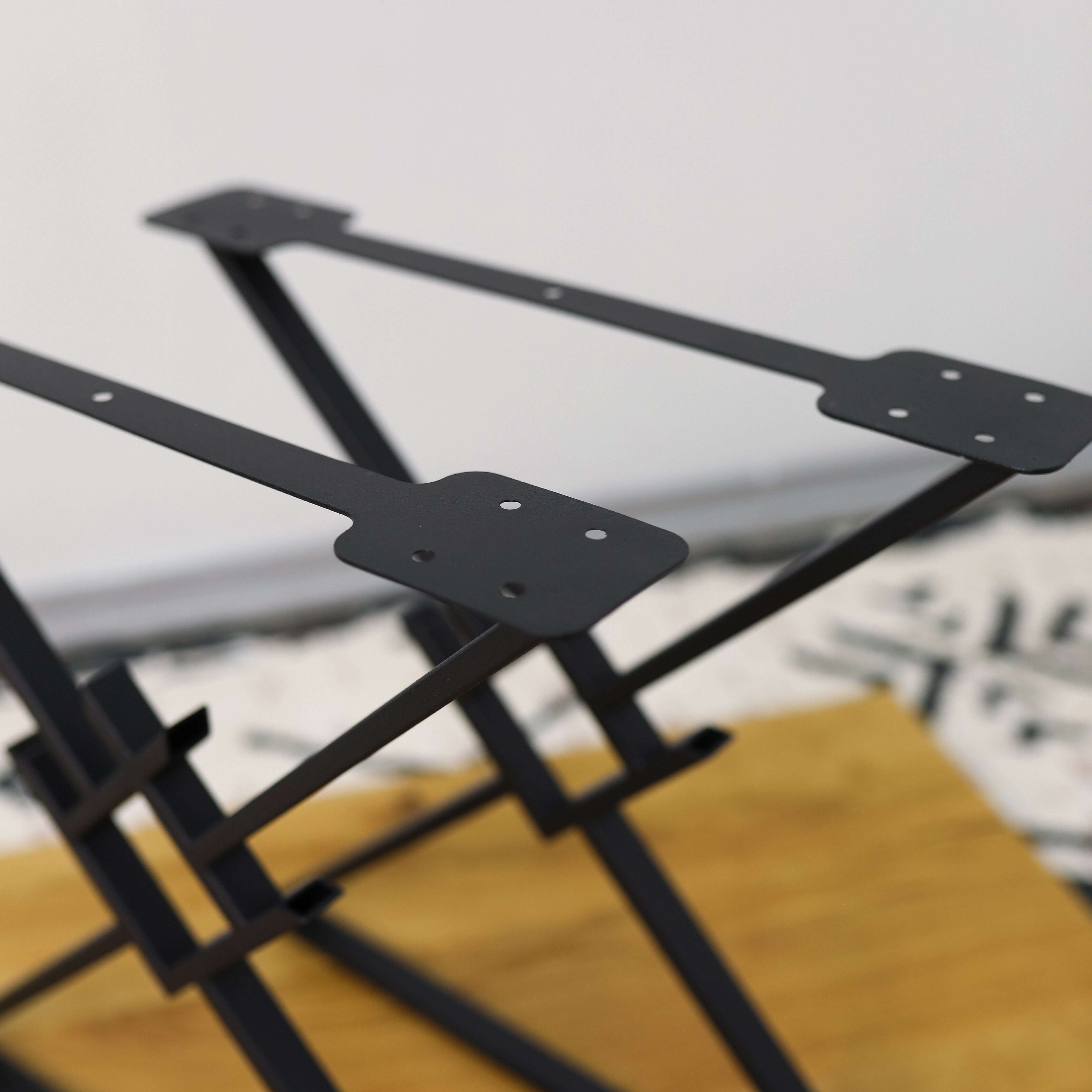 Metal Table Legs – Geometric X Steel Base for Coffee & Dining Tables