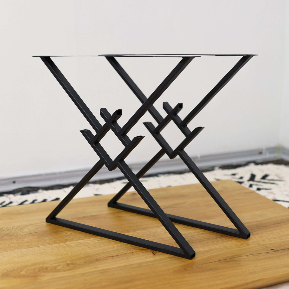 Metal Table Legs – Geometric X Steel Base for Coffee & Dining Tables