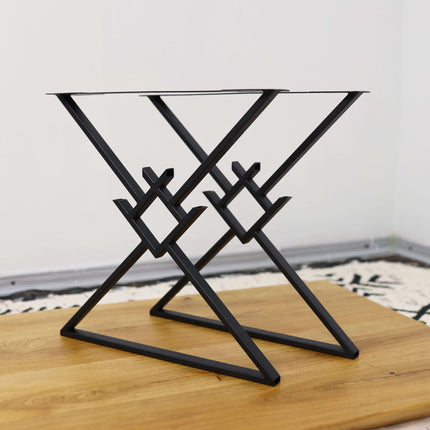 Metal Table Legs – Geometric X Steel Base for Coffee & Dining Tables