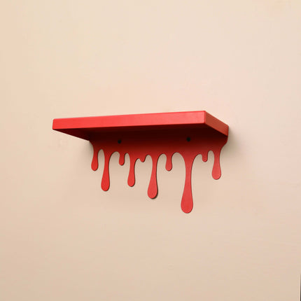 Dripping Metal Floating Wall Shelf with Sculptural Paint-Drip Edge