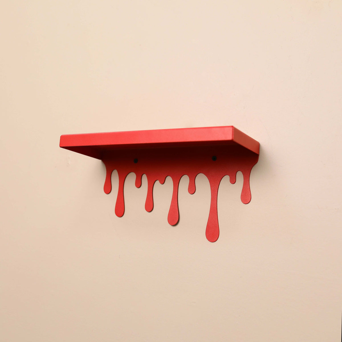 Dripping Metal Floating Wall Shelf with Sculptural Paint-Drip Edge