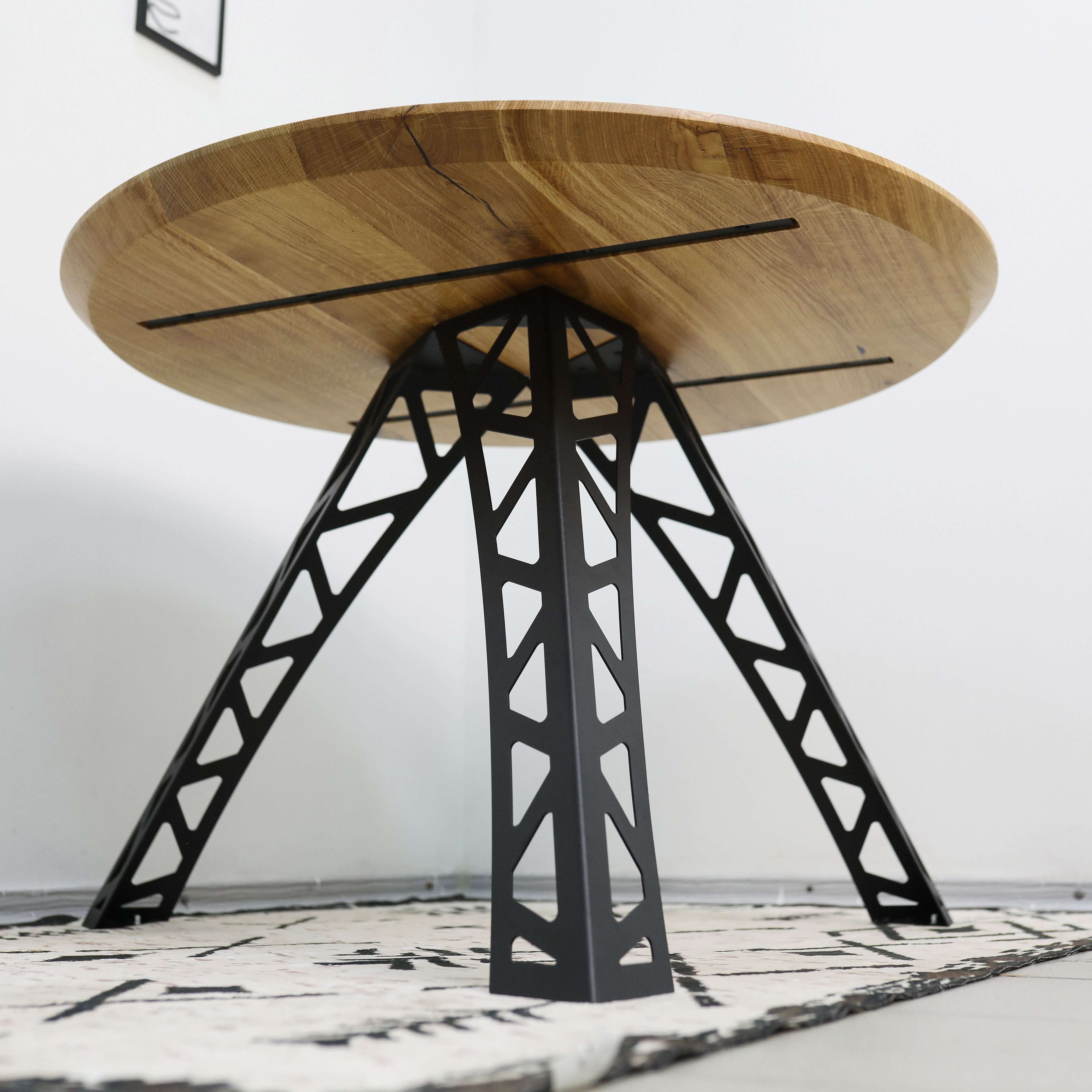 Metal Table Legs – Industrial Steel Base with Geometric Truss Shape