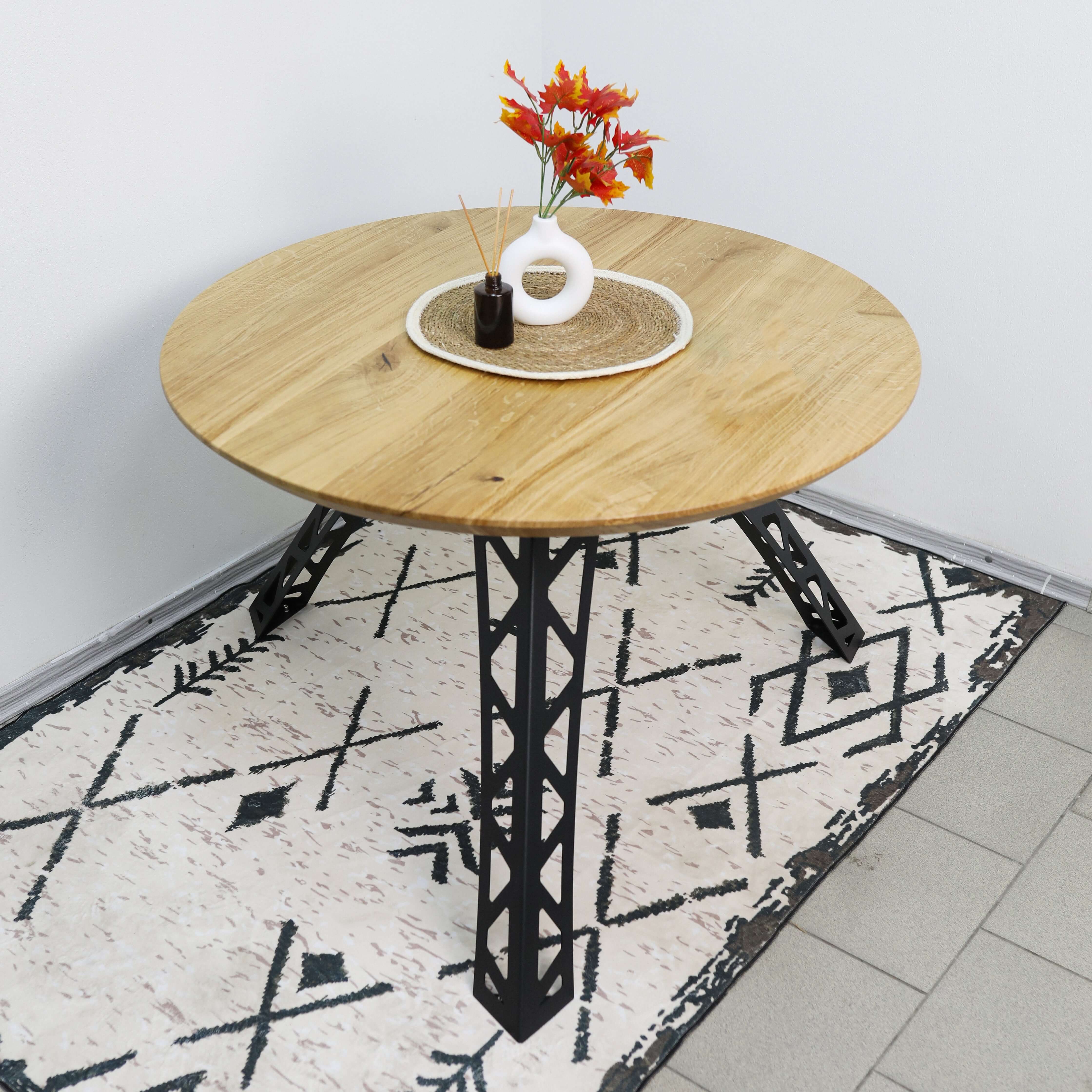 Metal Table Legs – Industrial Steel Base with Geometric Truss Shape