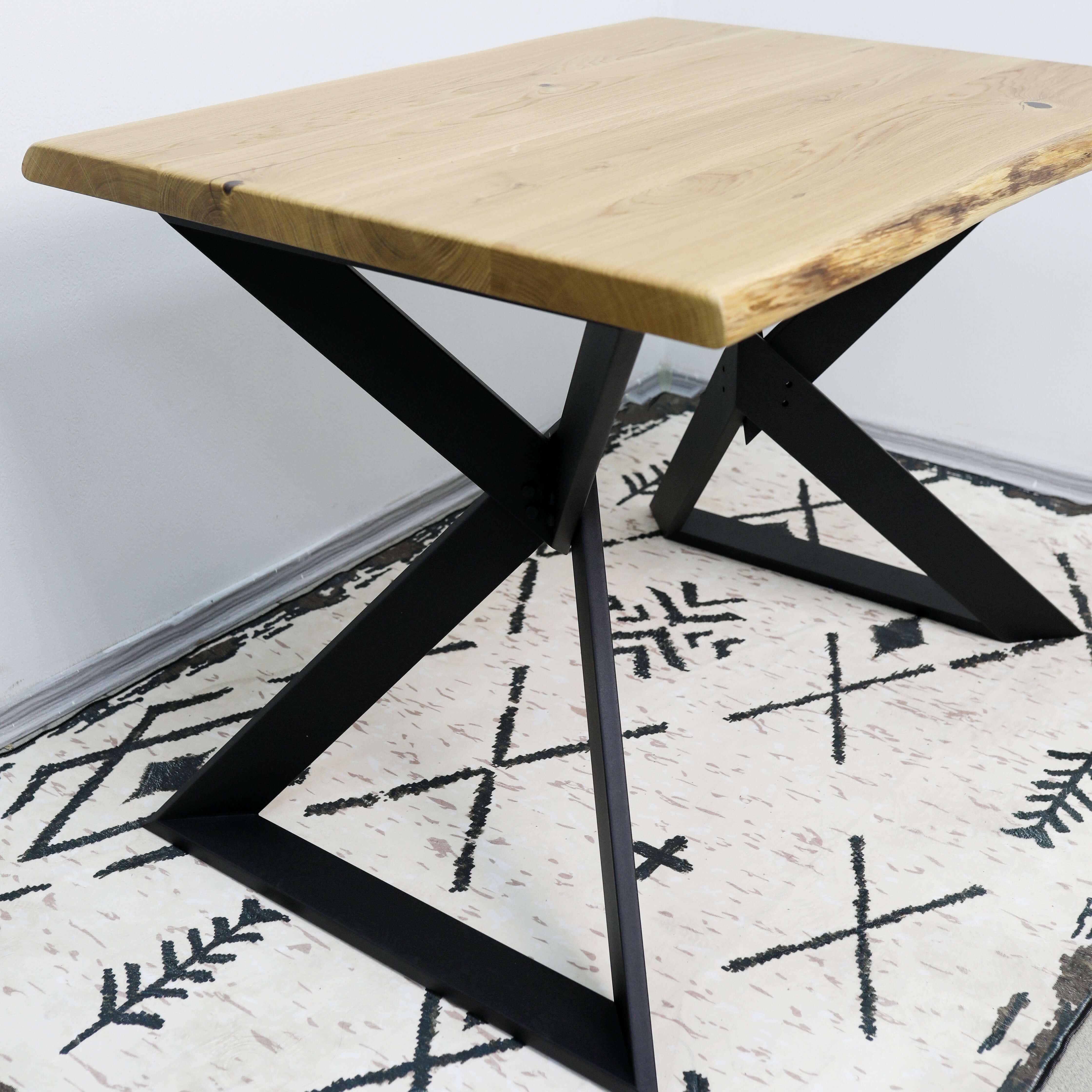 X Frame Metal Table Legs Set Steel Base for Custom Tables - Metaloslav 