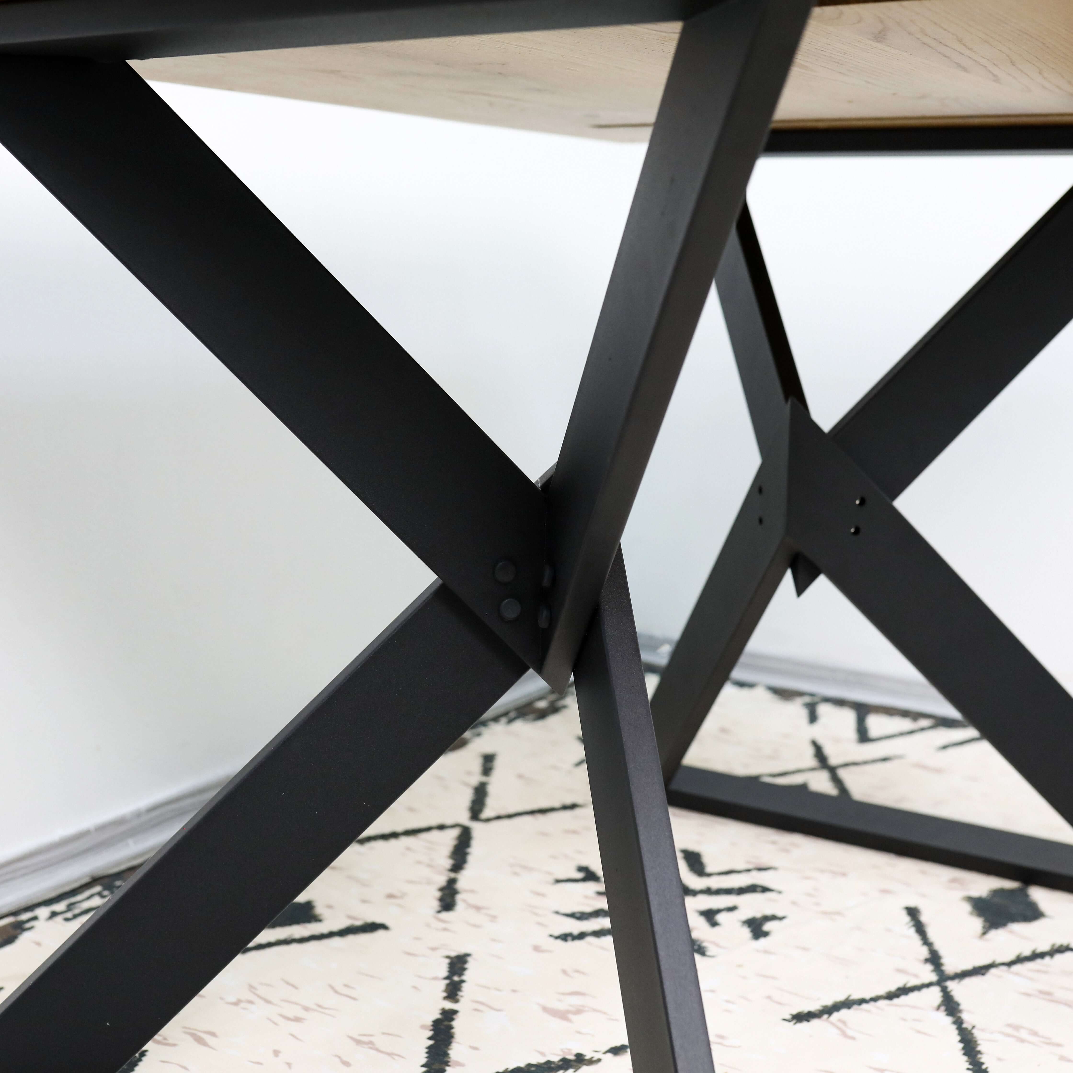 X Frame Metal Table Legs Set Steel Base for Custom Tables - Metaloslav 