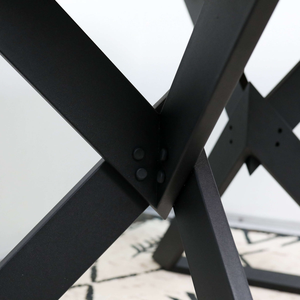 X Frame Metal Table Legs Set Steel Base for Custom Tables - Metaloslav 
