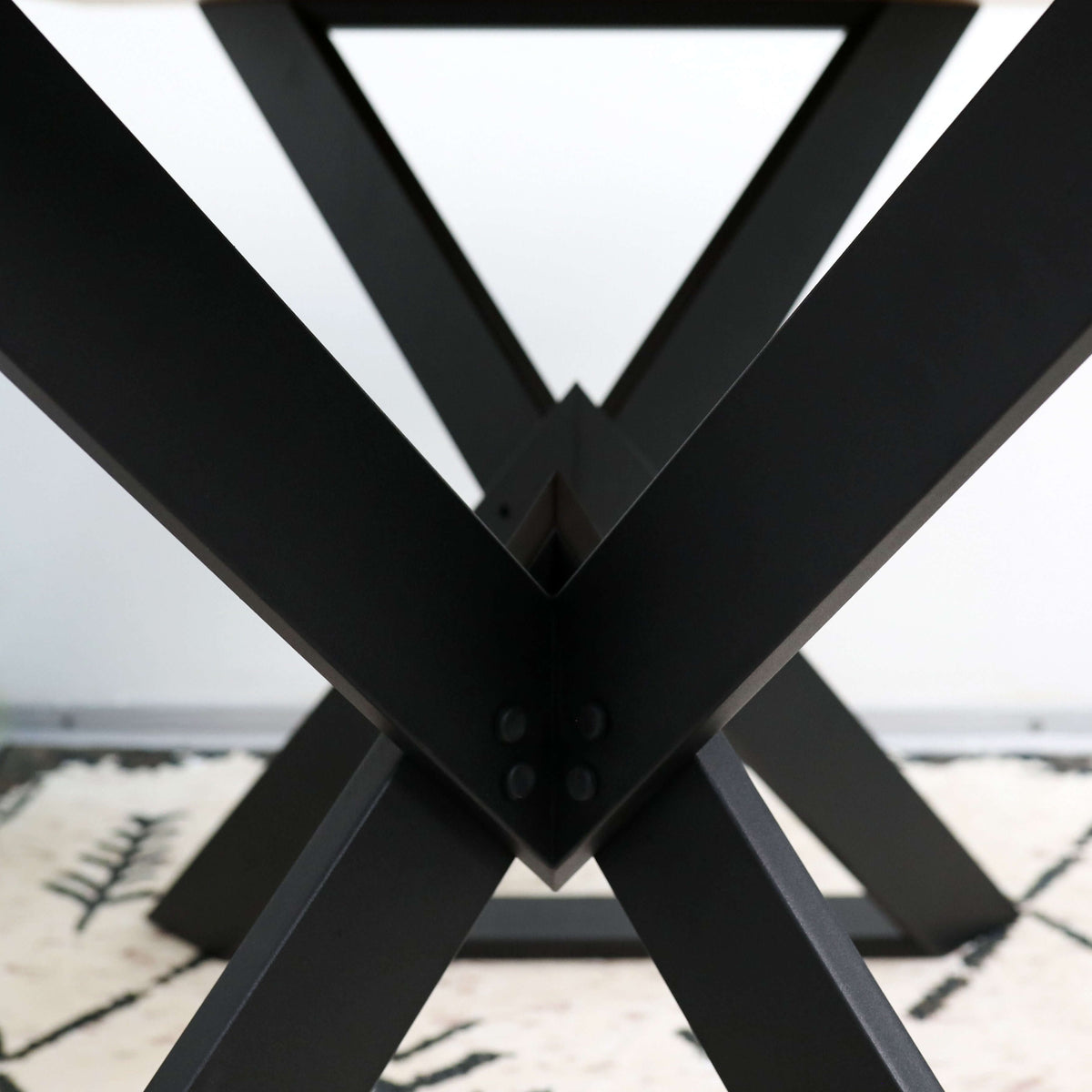 X Frame Metal Table Legs Set Steel Base for Custom Tables - Metaloslav 
