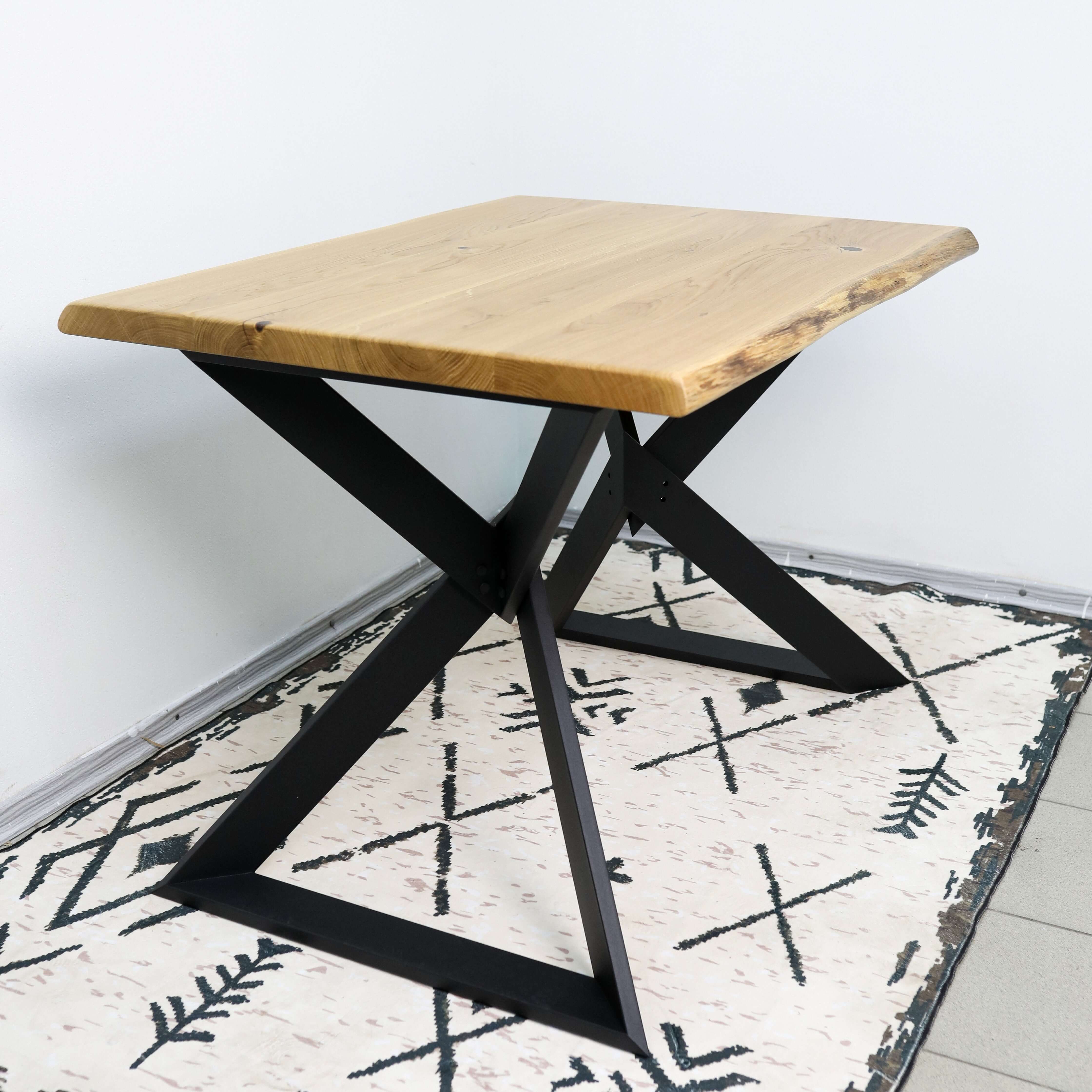 X Frame Metal Table Legs Set Steel Base for Custom Tables - Metaloslav 