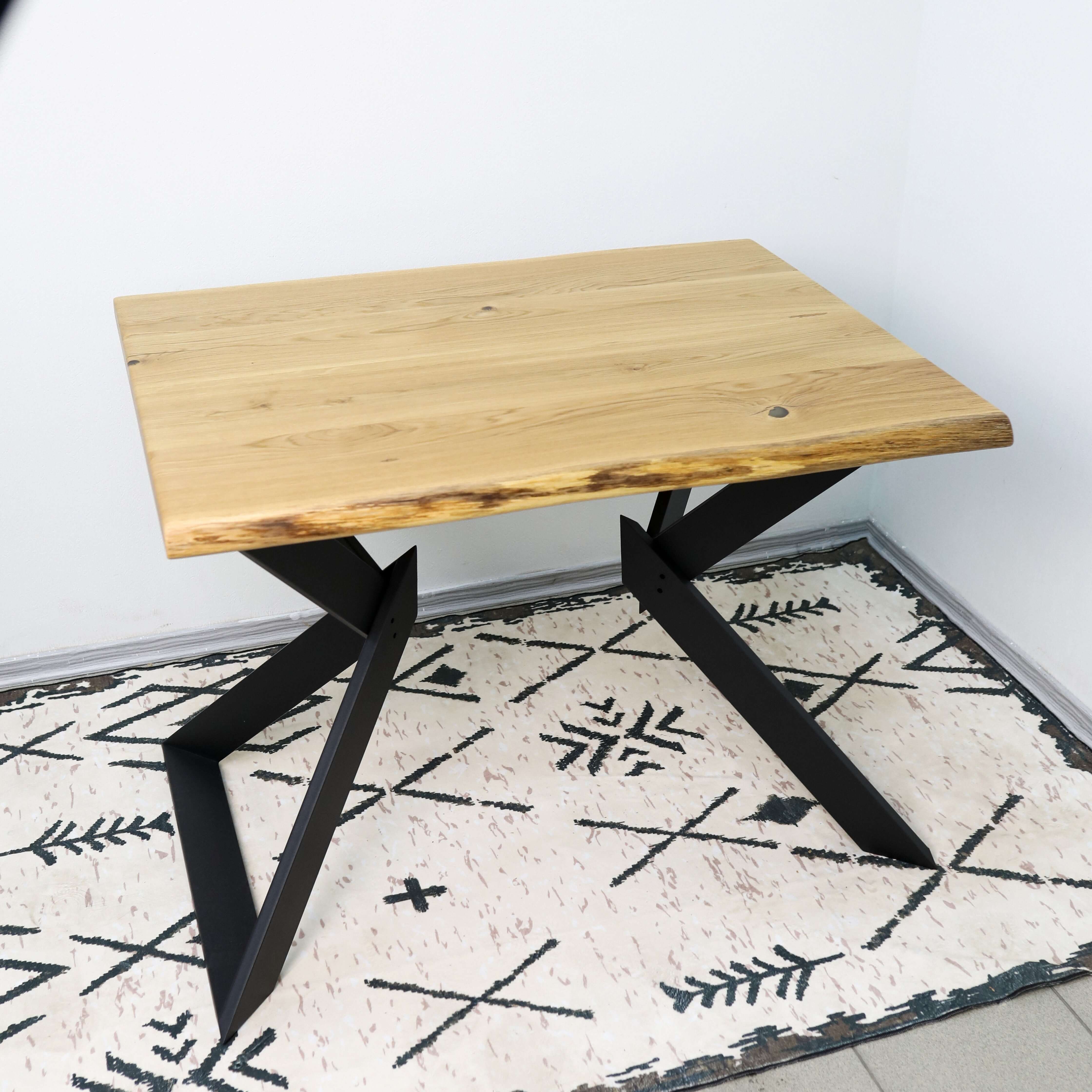 X Frame Metal Table Legs Set Steel Base for Custom Tables - Metaloslav 