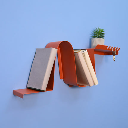 Wave Metal Wall Shelf – Modern Curved Steel Floating Shelf | Minimalist Decor Home & Office