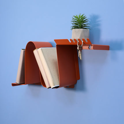 Wave Metal Wall Shelf – Modern Curved Steel Floating Shelf | Minimalist Decor Home & Office